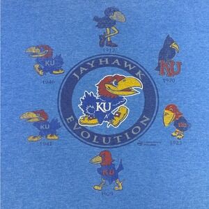 Kansas Jayhawks KU Evolution T‎ Shirt Graphic Tee Blue Mens XL